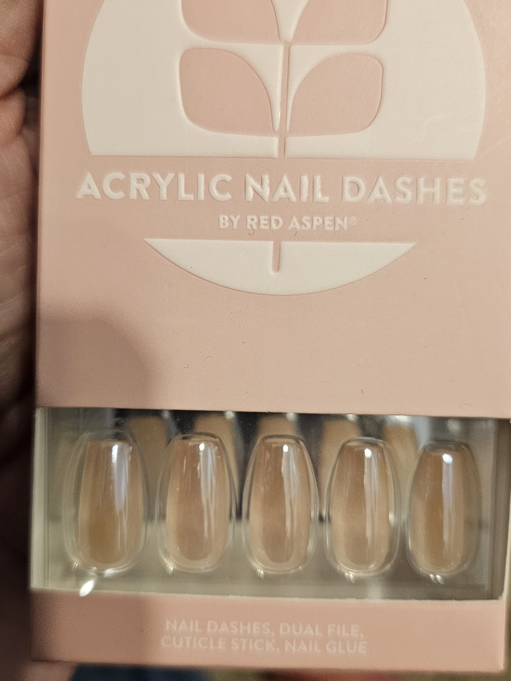 Red Aspen Acrylic Press-On Nails in Nude Pink